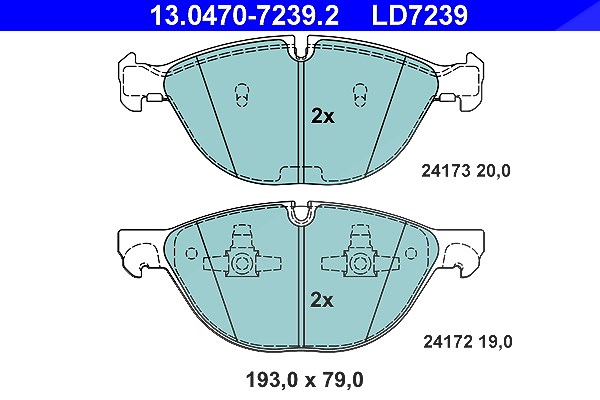 Ate CERAMIC Bremsbelagsatz vorne [Hersteller-Nr. 13.0470-7239.2] für BMW