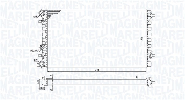 Magneti Marelli Kühler, Motorkühlung [Hersteller-Nr. 350213105100] für VW