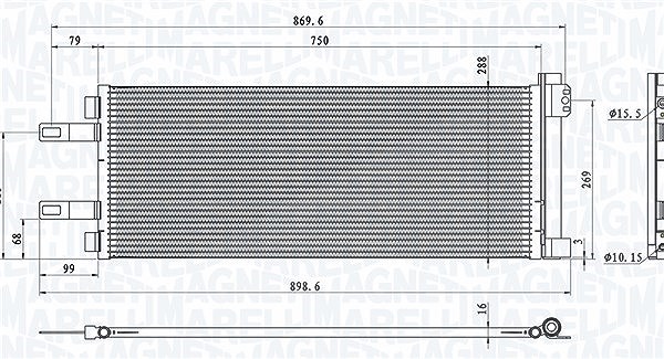 Magneti Marelli Kondensator, Klimaanlage [Hersteller-Nr. 350203623000] für Peugeot, Citroën, Fiat