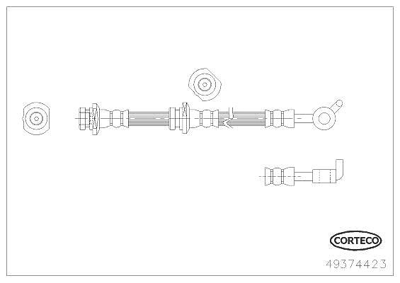 Corteco Bremsschlauch ERSTAUSRÜSTERQUALITÄT [Hersteller-Nr. 49374423] für Nissan