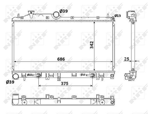 Nrf Kühler, Motorkühlung [Hersteller-Nr. 53886] für Subaru