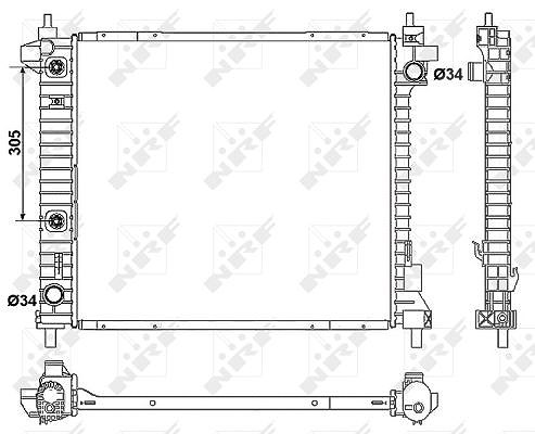 Nrf Kühler, Motorkühlung [Hersteller-Nr. 53046] für Cadillac