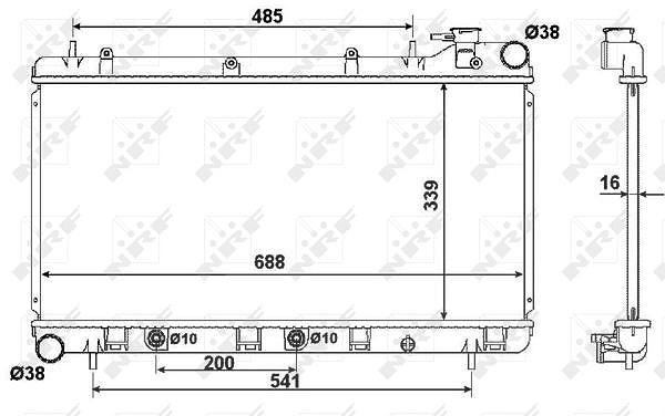 Nrf Kühler, Motorkühlung [Hersteller-Nr. 58372] für Subaru