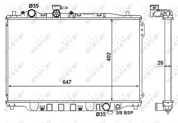 Nrf Kühler, Motorkühlung [Hersteller-Nr. 506518] für Ford Usa, Mazda