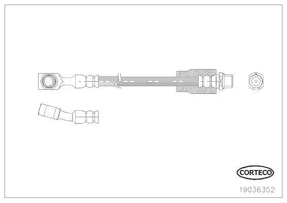 Corteco Bremsschlauch ERSTAUSRÜSTERQUALITÄT [Hersteller-Nr. 19036352] für Vauxhall, Opel
