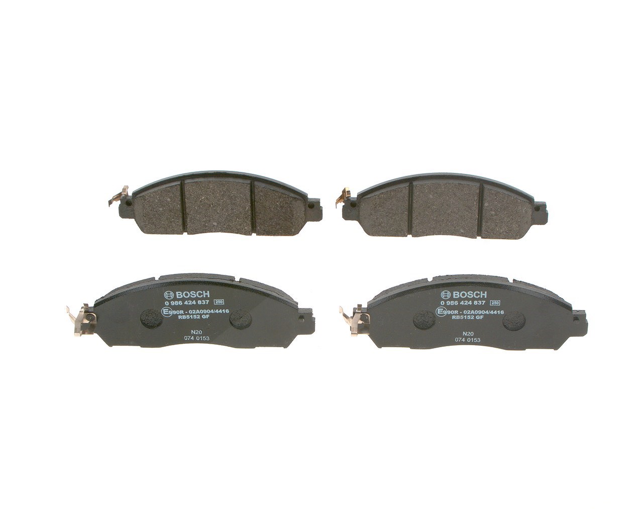 Bosch Bremsbelagsatz, Scheibenbremse [Hersteller-Nr. 0986424837] für Nissan, Renault