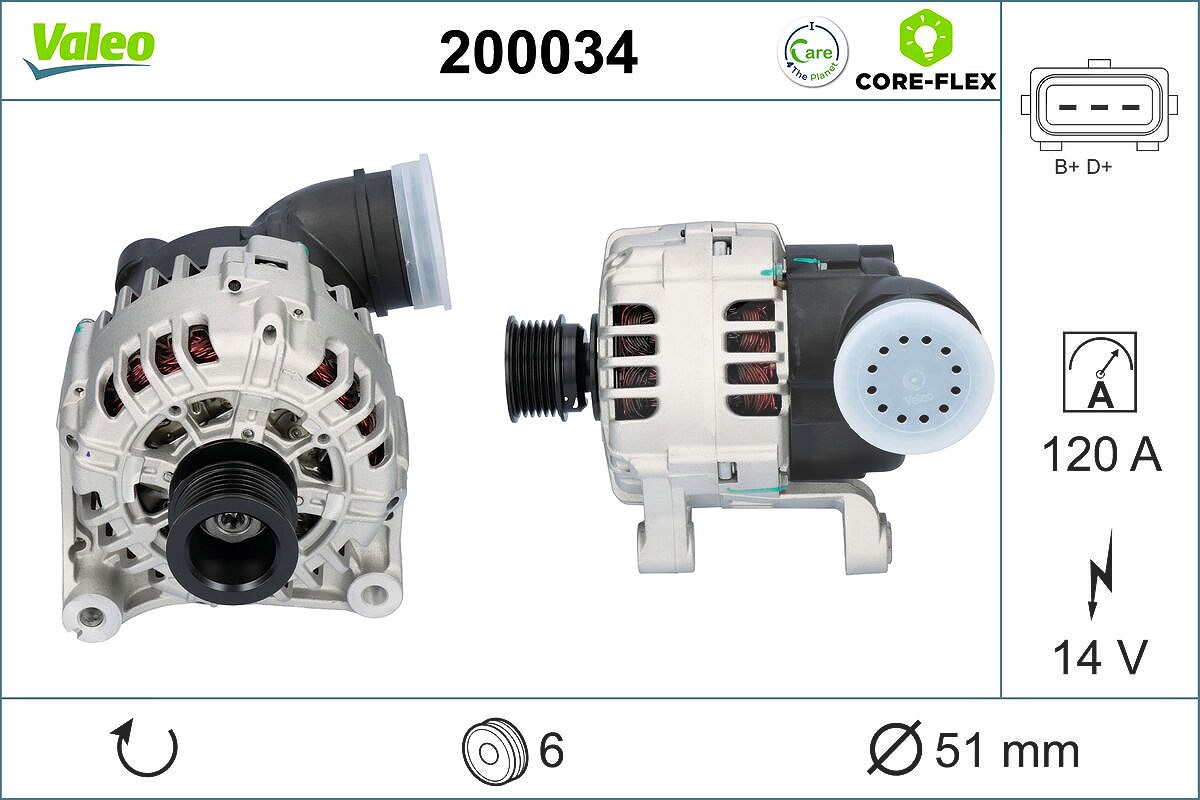 Valeo Generator [Hersteller-Nr. 200034] für BMW