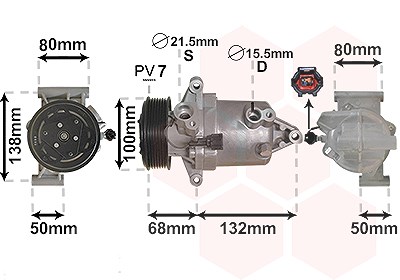 Van Wezel Kompressor, Klimaanlage [Hersteller-Nr. 1301K703] für Nissan