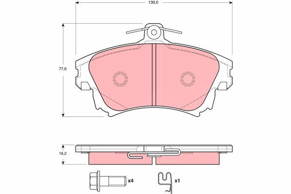 Trw Bremsbelagsatz, Scheibenbremse [Hersteller-Nr. GDB3389] für Smart, Mitsubishi