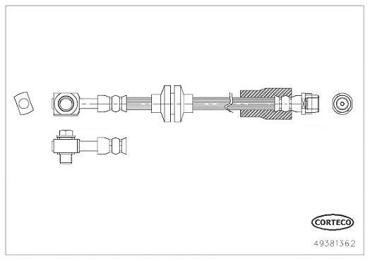 Corteco Bremsschlauch [Hersteller-Nr. 49381362] für Opel, Vauxhall, Buick, Mini, Chevrolet