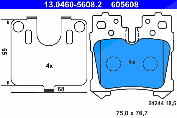 Ate Bremsbelagsatz, Scheibenbremse [Hersteller-Nr. 13.0460-5608.2] für Lexus
