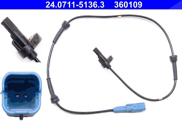 Ate Sensor, Raddrehzahl [Hersteller-Nr. 24.0711-5136.3] für Peugeot