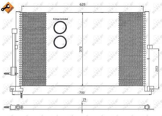 Nrf Kondensator 628x362x16 [Hersteller-Nr. 35365] für Ford