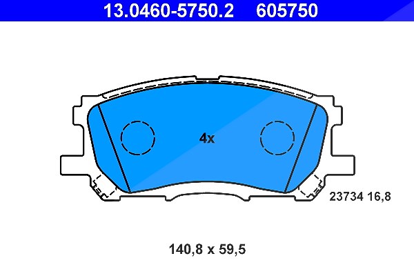 Ate Bremsbelagsatz, Scheibenbremse [Hersteller-Nr. 13.0460-5750.2] für Toyota, Lexus