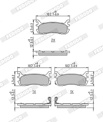 Ferodo Bremsbelagsatz, Scheibenbremse [Hersteller-Nr. FDB1012] für Mazda