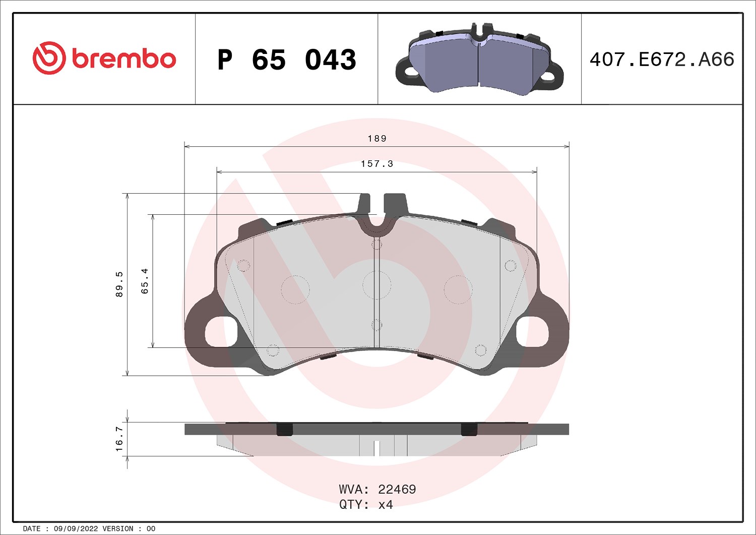 Brembo Bremsbelagsatz P 65 Größe 043 P 65 043 - Bild 10