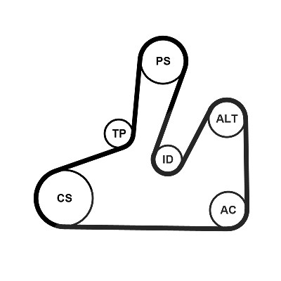 Continental Ctam Keilrippenriemensatz [Hersteller-Nr. 6PK1740K4] für Fiat, Peugeot, Citroën, Lancia