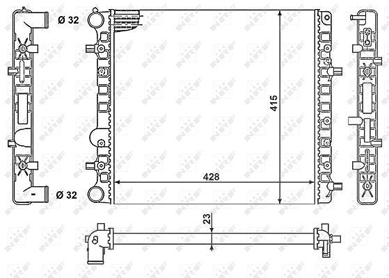 Nrf Kühler, Motorkühlung [Hersteller-Nr. 50140] für VW