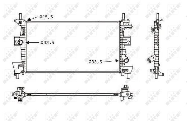 Nrf Kühler, Motorkühlung [Hersteller-Nr. 58487] für Ford