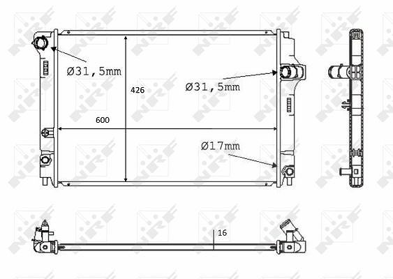 Nrf Kühler, Motorkühlung [Hersteller-Nr. 58382] für Toyota