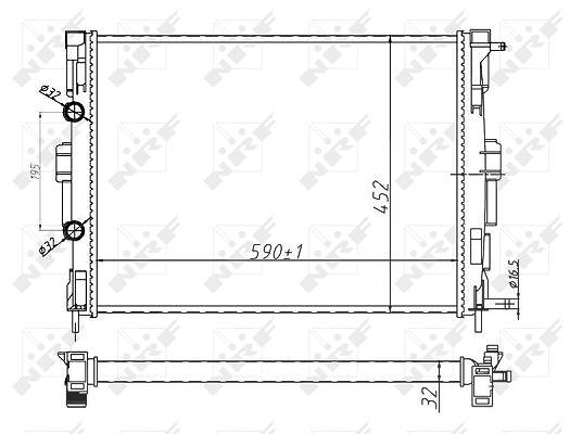 Nrf Kühler, Motorkühlung [Hersteller-Nr. 58329A] für Renault