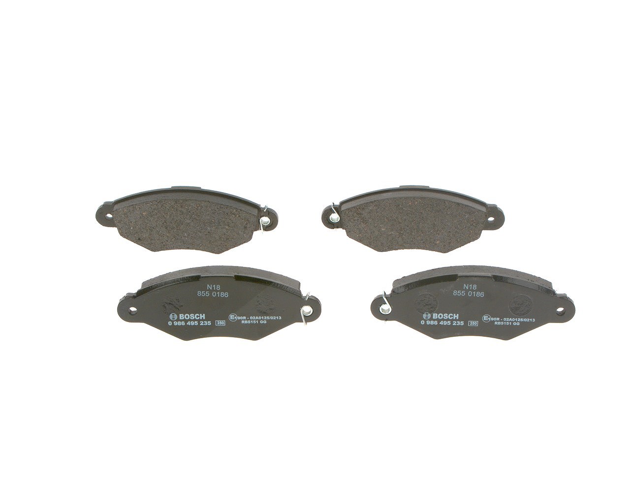 Bosch Bremsbelagsatz, Scheibenbremse [Hersteller-Nr. 0986495235] für Nissan, Renault, Citroën
