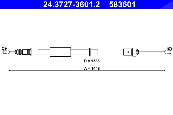 Ate Seilzug, Feststellbremse [Hersteller-Nr. 24.3727-3601.2] für Renault