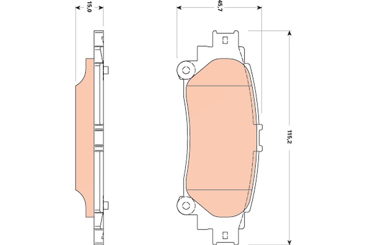 Trw Bremsbelagsatz, Scheibenbremse [Hersteller-Nr. GDB3497] für Toyota, Lexus