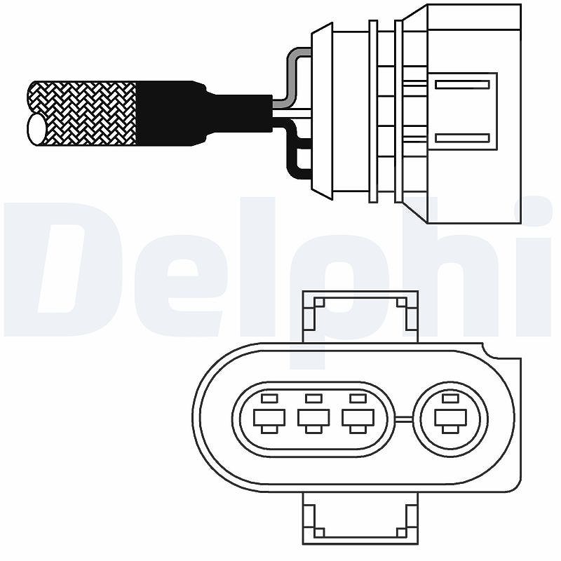Delphi Lambdasonde [Hersteller-Nr. ES10987-12B1] für VW, Audi