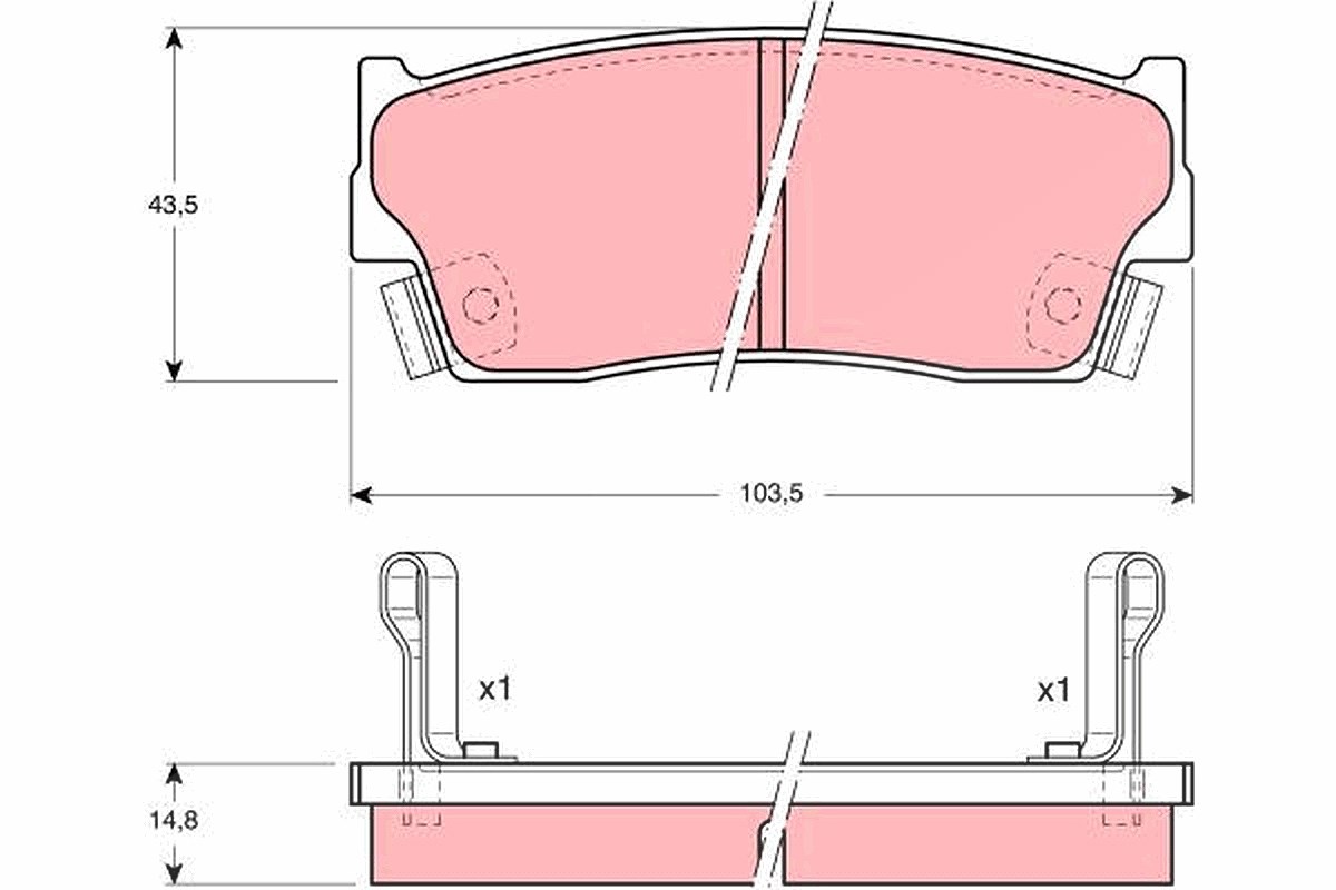 Trw Bremsbelagsatz, Scheibenbremse [Hersteller-Nr. GDB885] für Suzuki, Geo