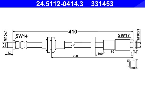 Ate Bremsschlauch [Hersteller-Nr. 24.5112-0414.3] für Alfa Romeo