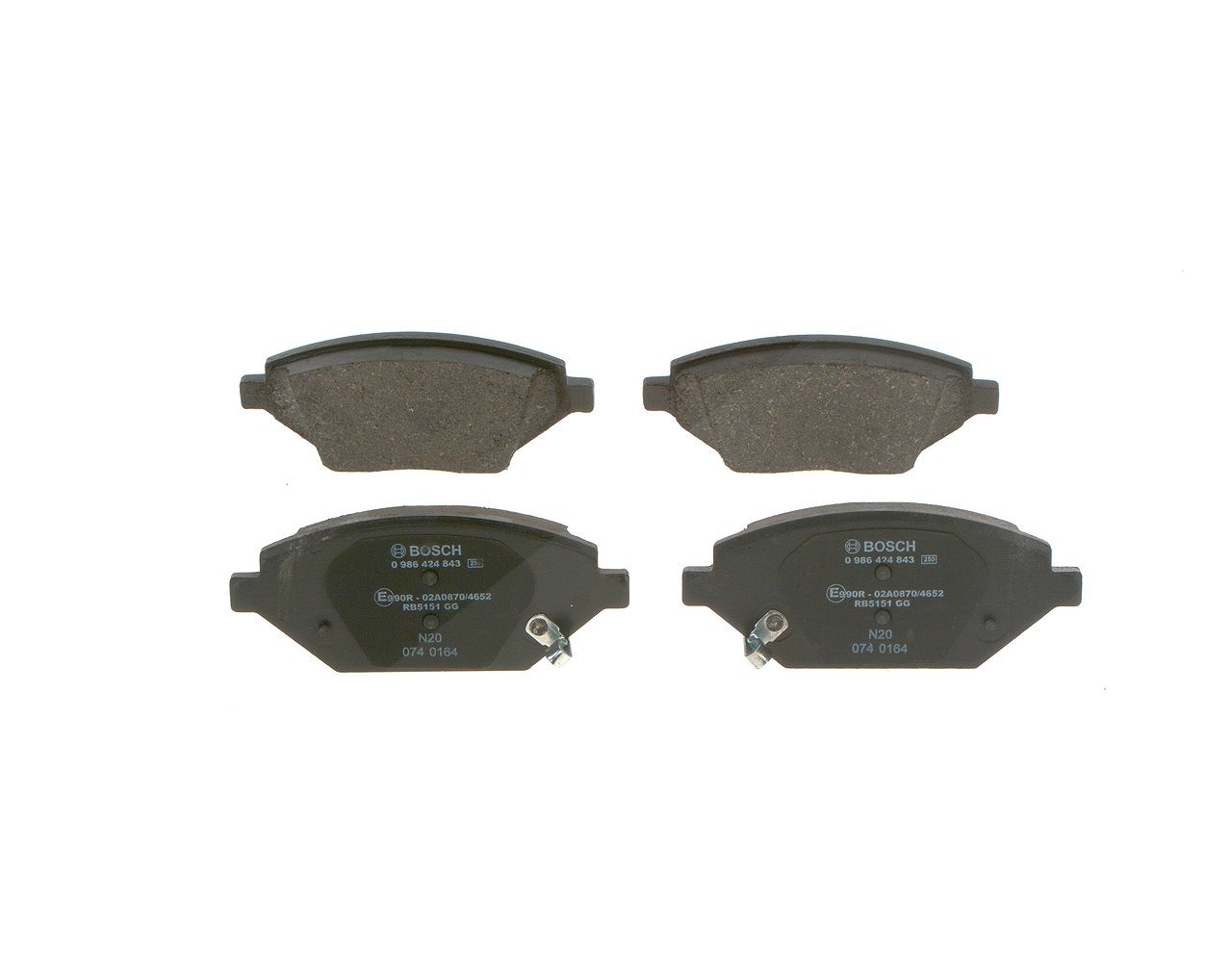 Bosch Bremsbelagsatz, Scheibenbremse [Hersteller-Nr. 0986424843] für Opel, Vauxhall