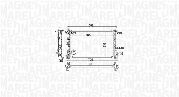 Magneti Marelli Kühler, Motorkühlung [Hersteller-Nr. 350213159900] für Fiat, Ford