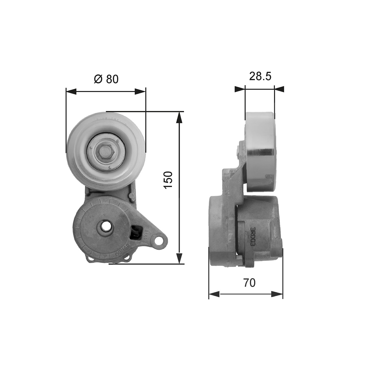 Gates Spannrolle, Keilrippenriemen [Hersteller-Nr. T38413] für Mitsubishi