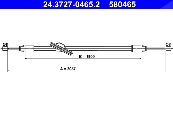 Ate Seilzug, Feststellbremse [Hersteller-Nr. 24.3727-0465.2] für Mercedes-Benz