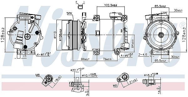 Nissens Kompressor, Klimaanlage [Hersteller-Nr. 890788] für Ford