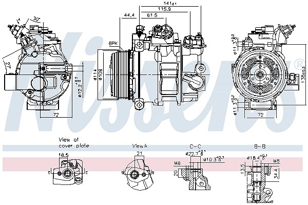Nissens Kompressor, Klimaanlage [Hersteller-Nr. 890793] für Ford