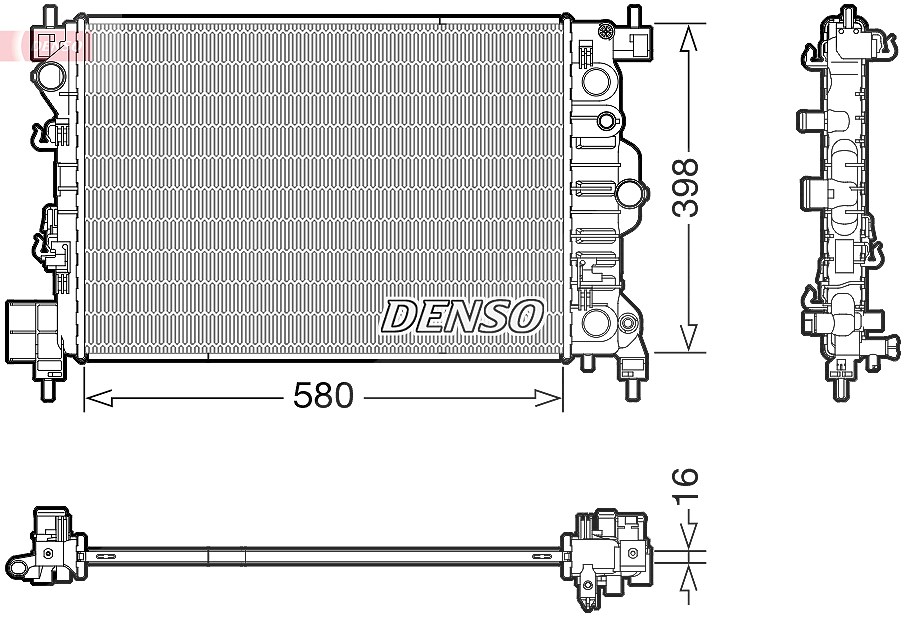 Denso Kühler, Motorkühlung [Hersteller-Nr. DRM20117] für Opel, Chevrolet