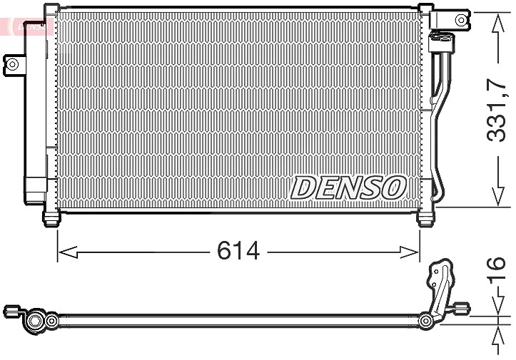 Denso Kondensator, Klimaanlage [Hersteller-Nr. DCN41009] für Hyundai