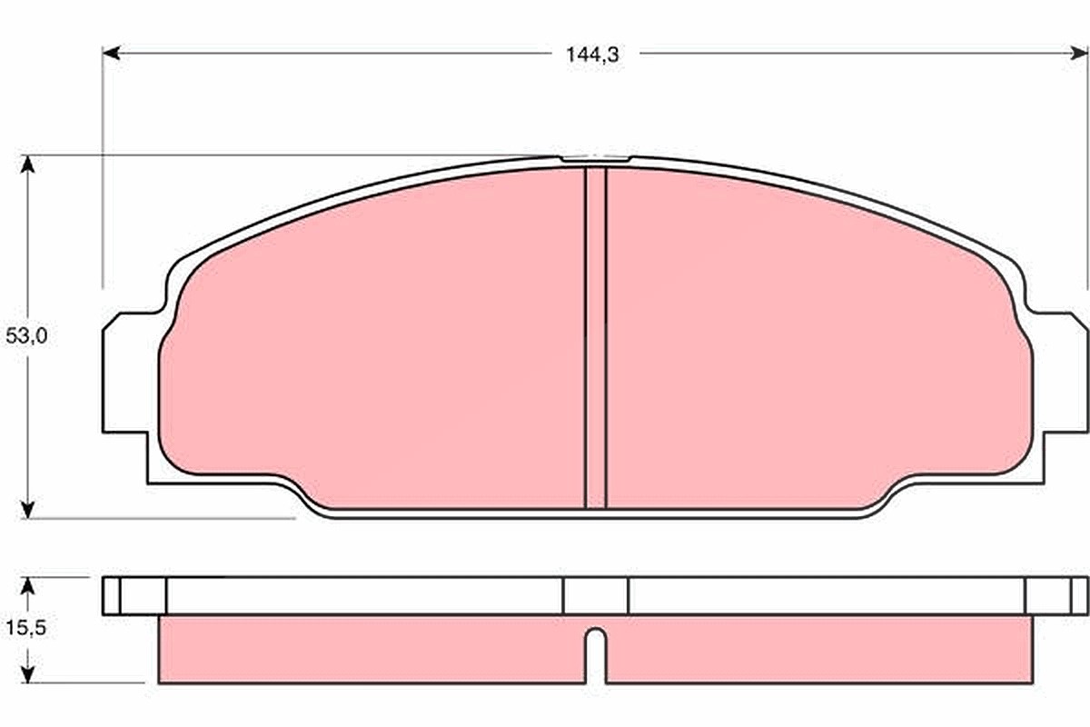 Trw Bremsbelagsatz, Scheibenbremse [Hersteller-Nr. GDB3090] für Toyota
