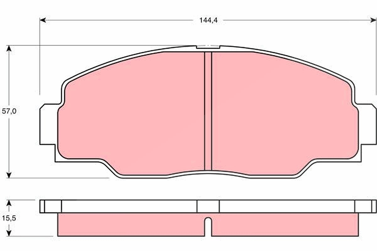 Trw Bremsbelagsatz, Scheibenbremse [Hersteller-Nr. GDB1042] für Toyota