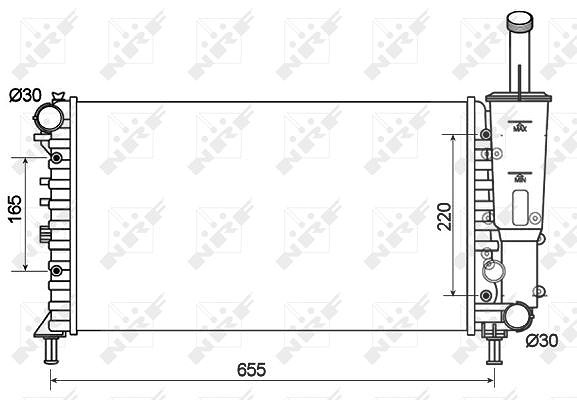 Nrf Kühler, Motorkühlung [Hersteller-Nr. 53124] für Fiat