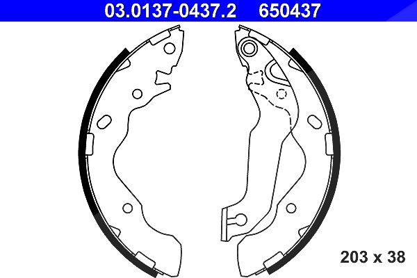 Ate Bremsbackensatz [Hersteller-Nr. 03.0137-0437.2] für Hyundai