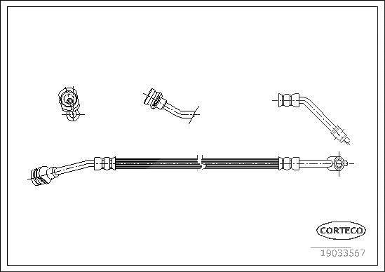 Corteco Bremsschlauch ERSTAUSRÜSTERQUALITÄT [Hersteller-Nr. 19033567] für Nissan