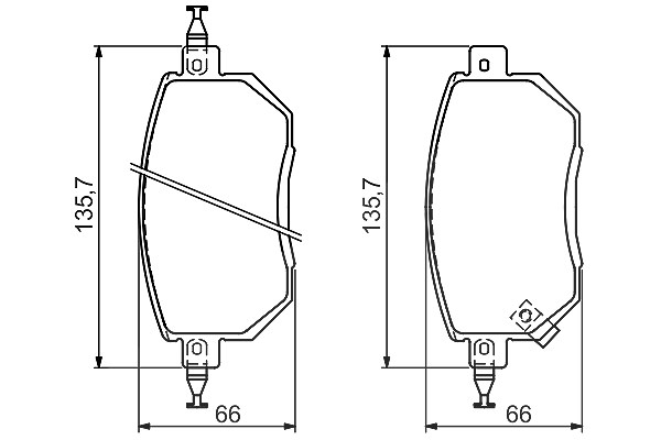 Bosch Bremsbeläge vorne (Satz) [Hersteller-Nr. 0986494366] für Infiniti, Nissan
