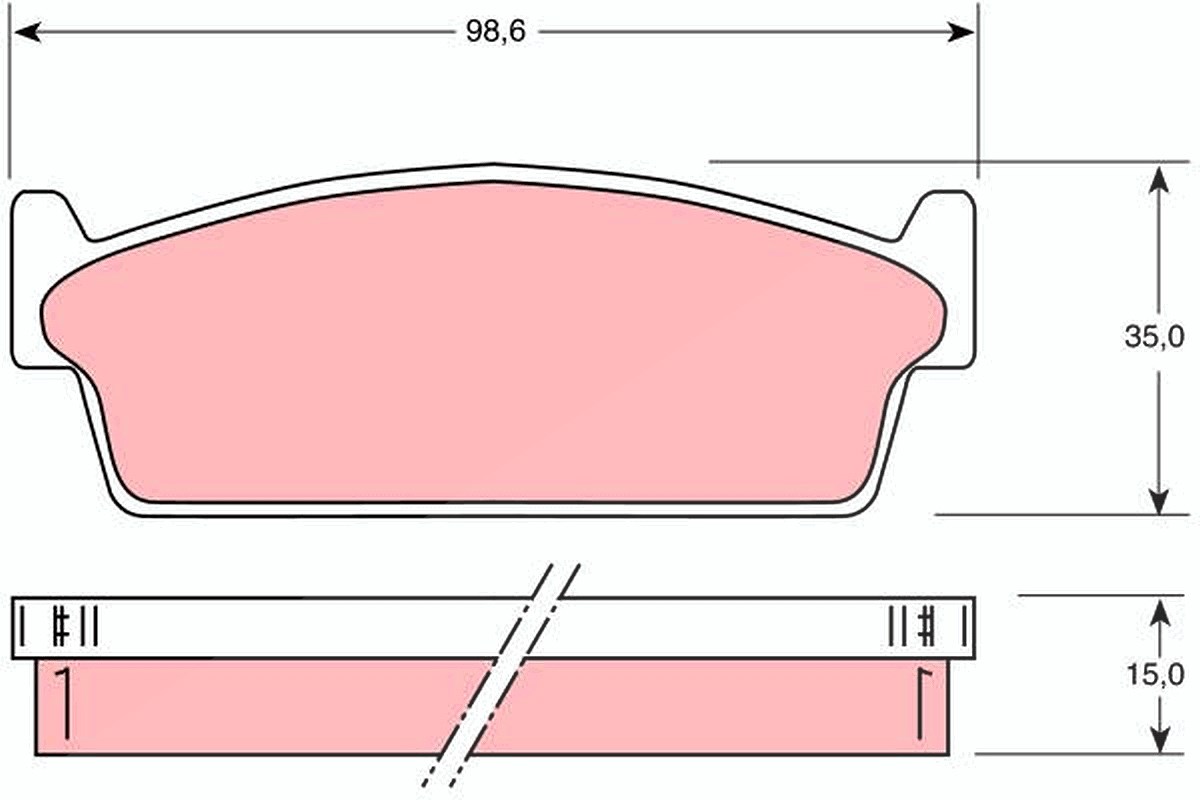 Trw Bremsbelagsatz, Scheibenbremse [Hersteller-Nr. GDB1021] für Nissan