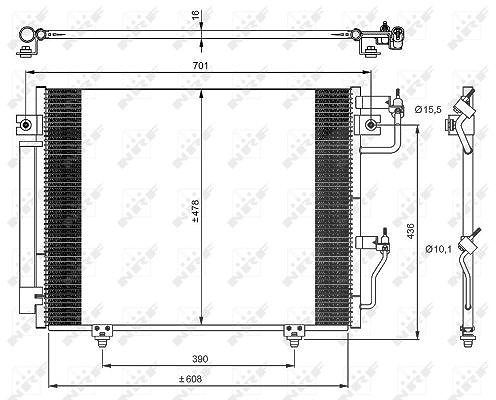 Nrf Kondensator, Klimaanlage [Hersteller-Nr. 350049] für Mitsubishi