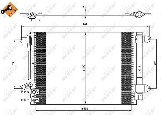 Nrf Kondensator, Klimaanlage [Hersteller-Nr. 350028] für VW
