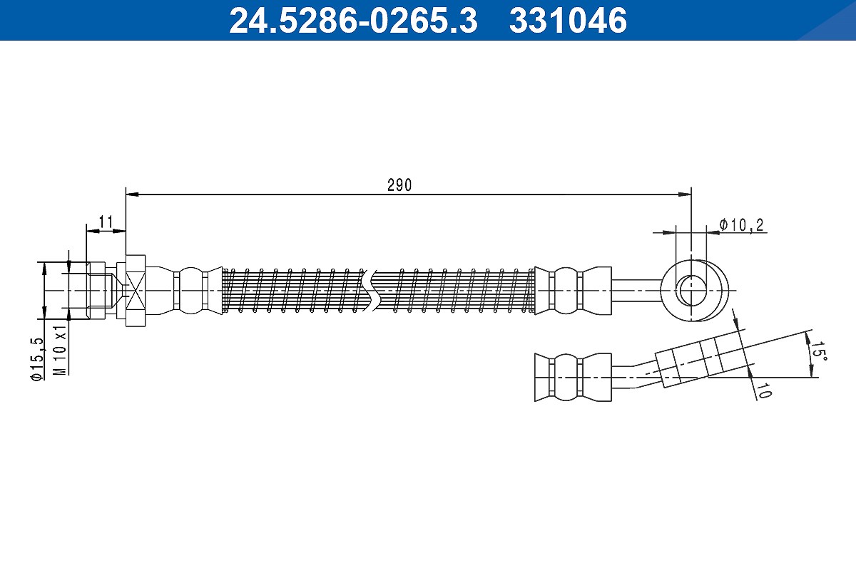Ate Bremsschlauch [Hersteller-Nr. 24.5286-0265.3] für Hyundai, Kia