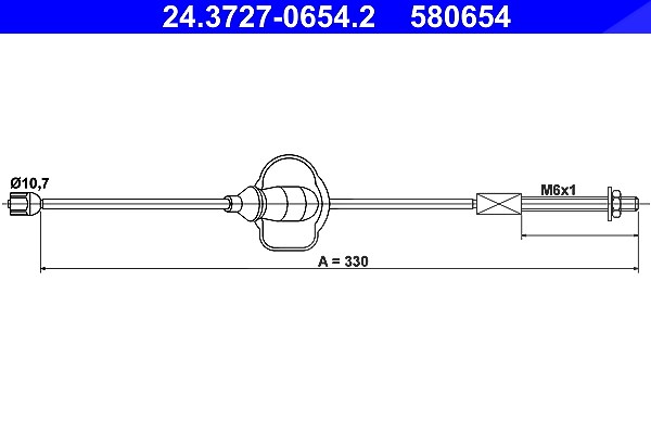 Ate Seilzug, Feststellbremse [Hersteller-Nr. 24.3727-0654.2] für Ford